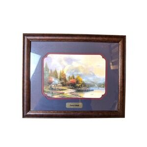 The End of a Perfect Day Lithograph Framed Landscape  Plaque by Thomas Kinkade